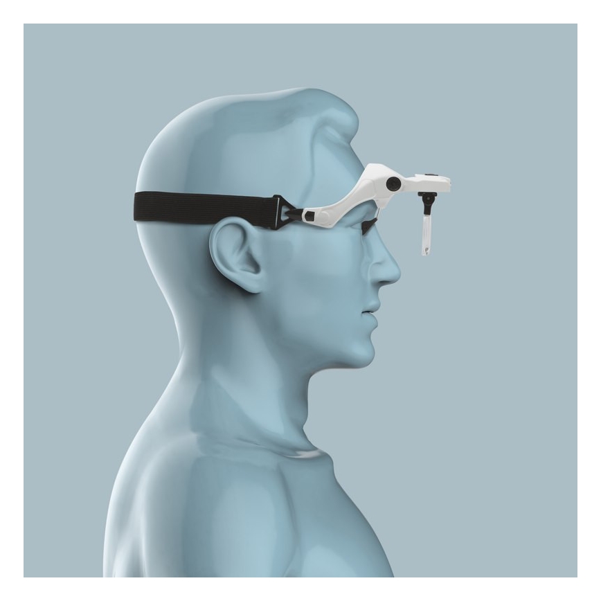 Lupa para a testa com iluminação LED 3xAAA + conjunto de lentes