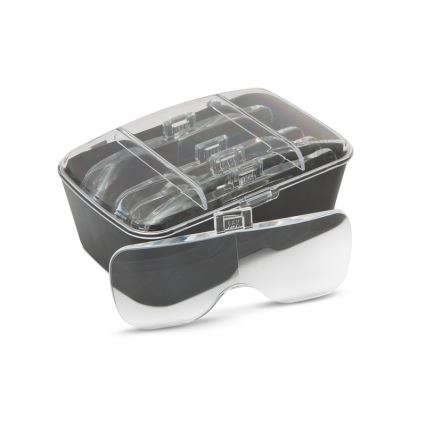 Lupa para a testa com iluminação LED 3xAAA + conjunto de lentes