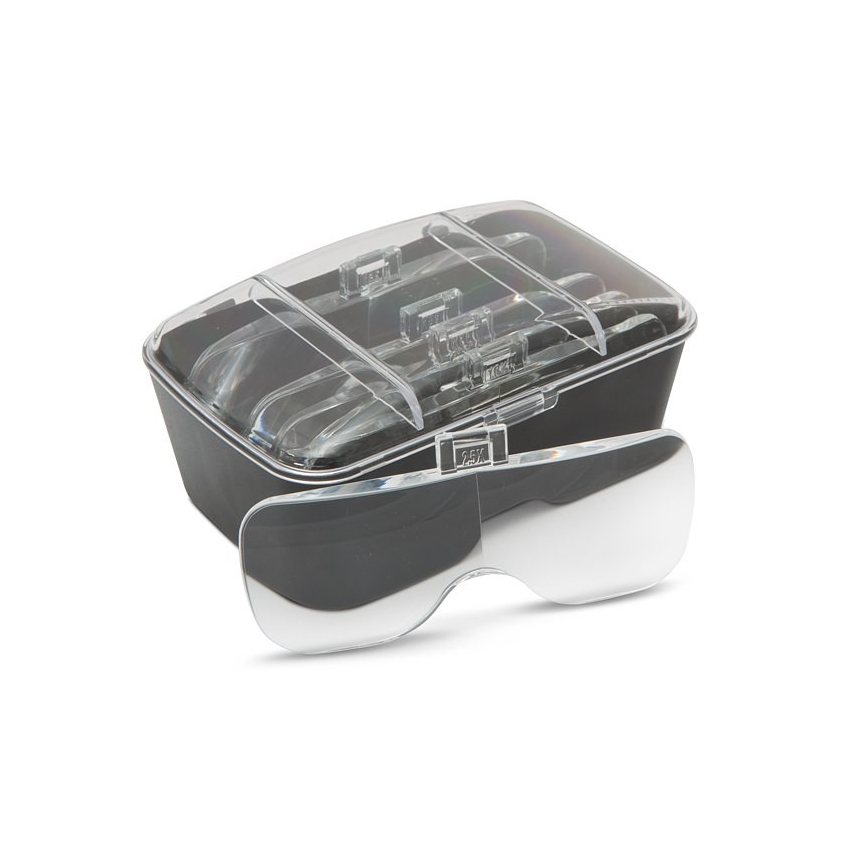Lupa para a testa com iluminação LED 3xAAA + conjunto de lentes
