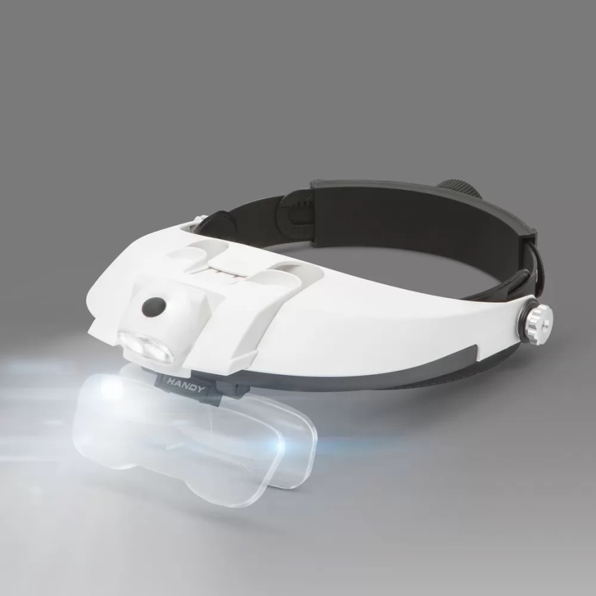 Lupa para a testa com iluminação LED 3xAAA + conjunto de lentes