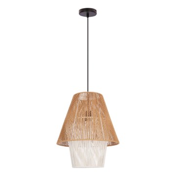 Lustre com cabo AFRICA 1xE27/40W/230V Ø 40 cm castanho/creme