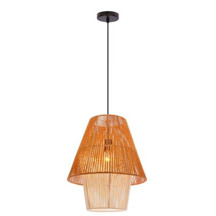 Lustre com cabo AFRICA 1xE27/40W/230V Ø 40 cm castanho/creme