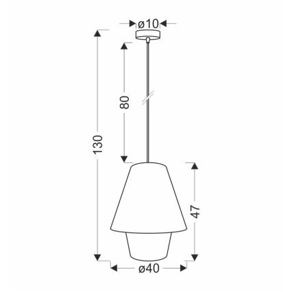 Lustre com cabo AFRICA 1xE27/40W/230V Ø 40 cm castanho/creme
