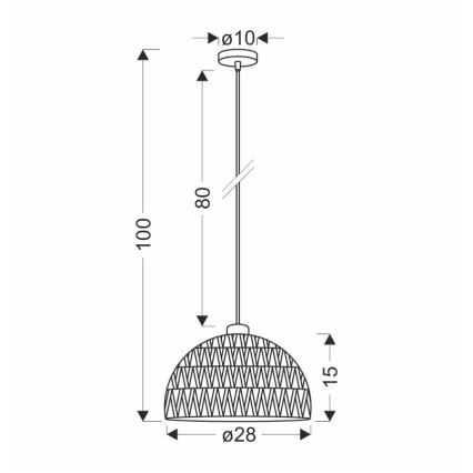 Lustre com cabo BALLI 1xE27/40W/230V bege