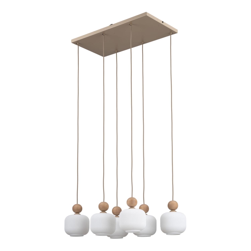 Lustre com cabo BALLO 6xE14/10W/230V bege