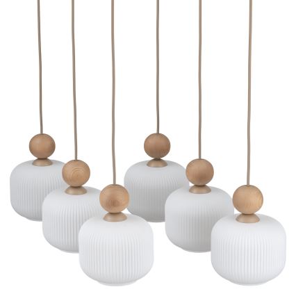 Lustre com cabo BALLO 6xE14/10W/230V bege