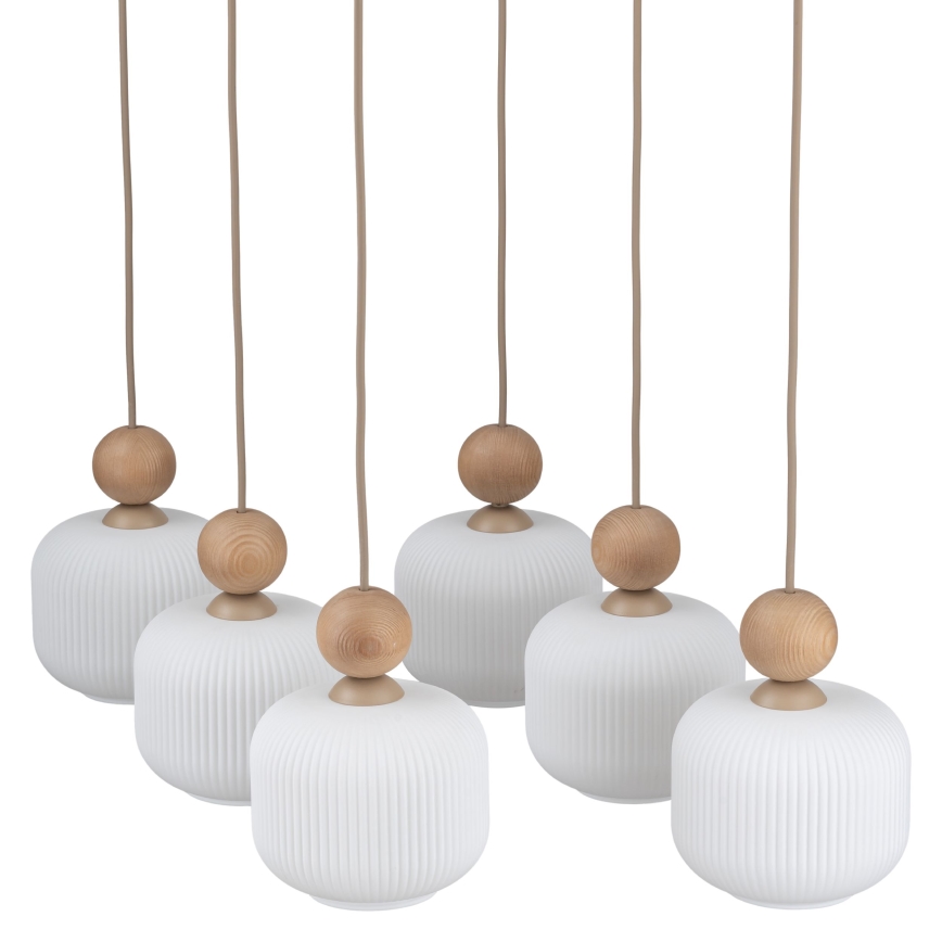 Lustre com cabo BALLO 6xE14/10W/230V bege