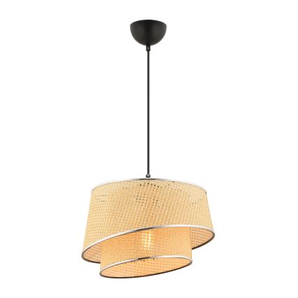 Lustre com cabo BARETTE 1xE27/60W/230V bege/cromado brilhante