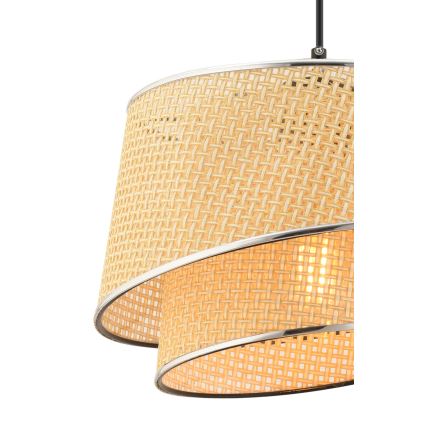 Lustre com cabo BARETTE 1xE27/60W/230V bege/cromado brilhante