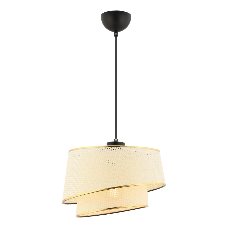 Lustre com cabo BARETTE 1xE27/60W/230V creme/dourado