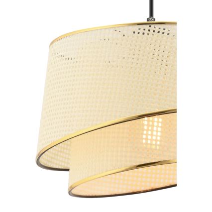 Lustre com cabo BARETTE 1xE27/60W/230V creme/dourado