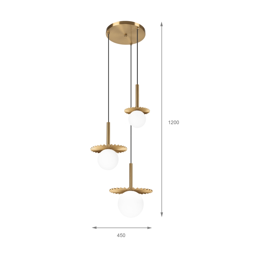 Lustre com cabo CHITA 3xG9/5W/230V dourado