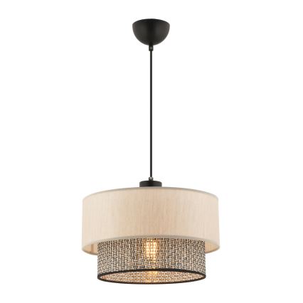 Lustre com cabo ECHO 1xE27/60W/230V bege/cinzento