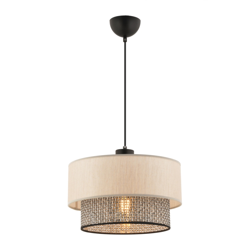 Lustre com cabo ECHO 1xE27/60W/230V bege/cinzento
