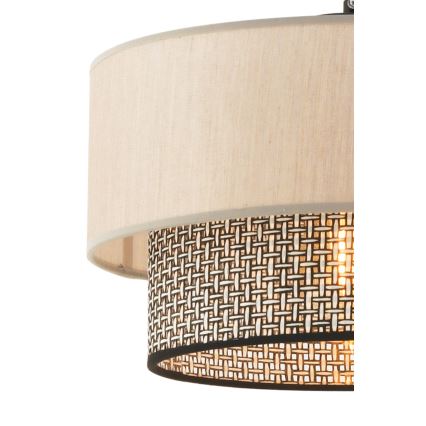 Lustre com cabo ECHO 1xE27/60W/230V bege/cinzento