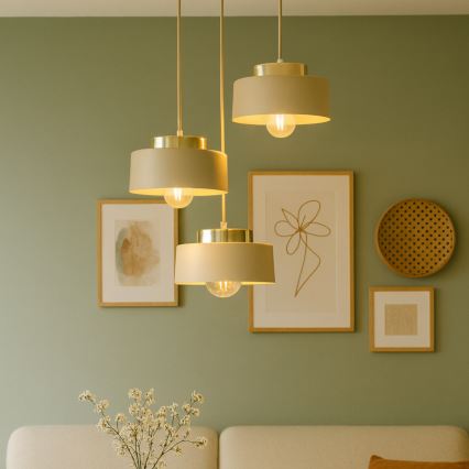 Lustre com cabo IGNIA 3xE27/60W/230V taupe