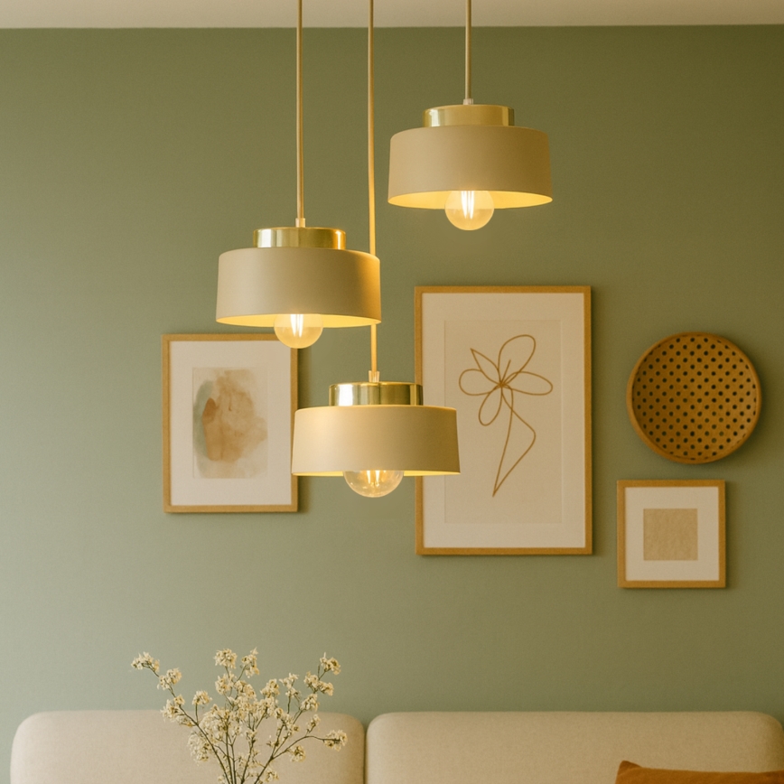 Lustre com cabo IGNIA 3xE27/60W/230V taupe