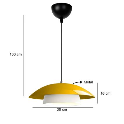 Lustre com cabo MOONLIGH 1xE27/40W/230V amarelo