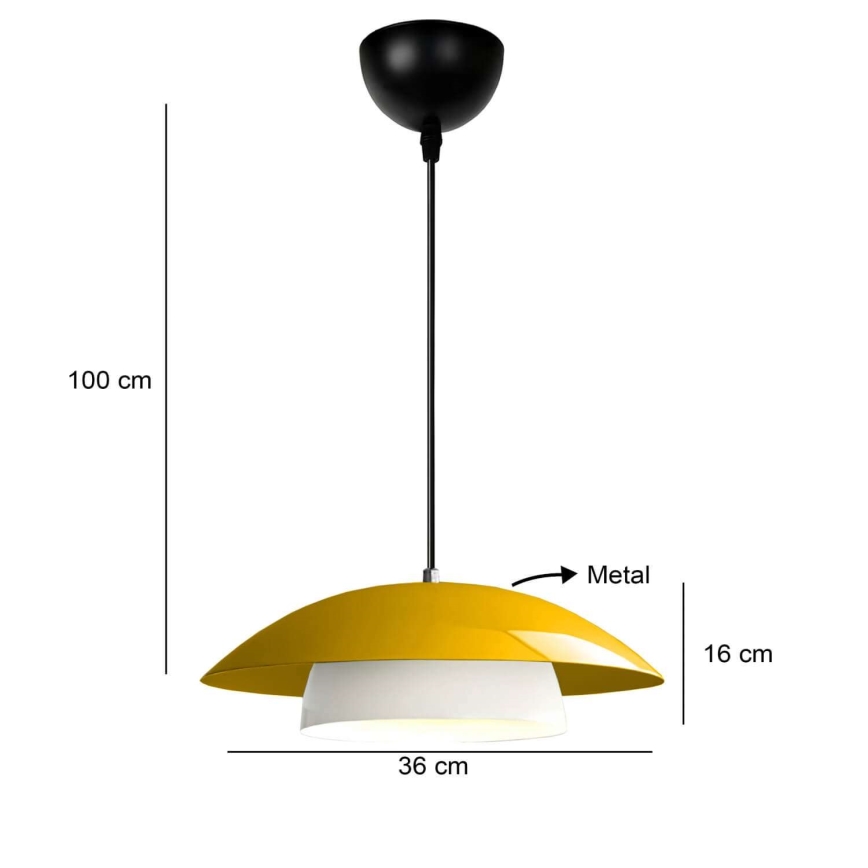 Lustre com cabo MOONLIGH 1xE27/40W/230V amarelo