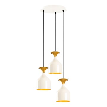 Lustre com cabo SIVANI 3xE27/40W/230V branco/cobre