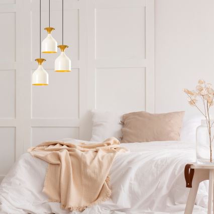 Lustre com cabo SIVANI 3xE27/40W/230V branco/cobre