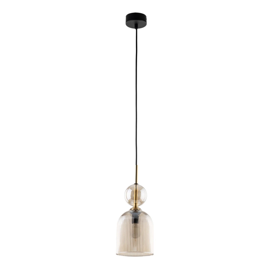 Lustre com cabo SOPHIA 1xE14/10W/230V preto/bege fumado