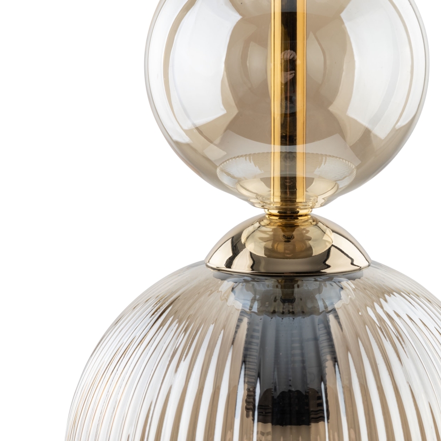 Lustre com cabo SOPHIA 1xE14/10W/230V preto/bege fumado