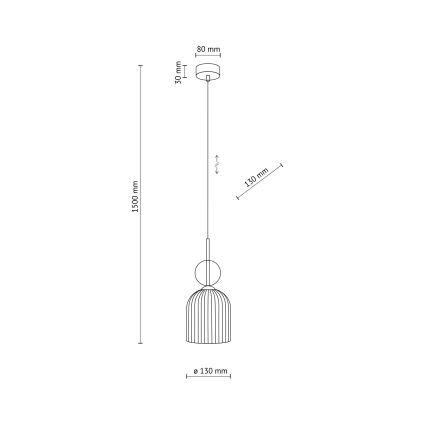 Lustre com cabo SOPHIA 1xE14/10W/230V preto/bege fumado