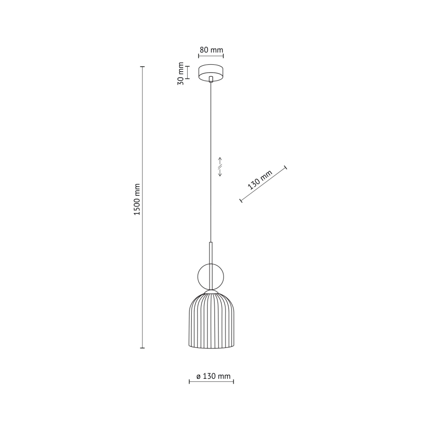 Lustre com cabo SOPHIA 1xE14/10W/230V preto/bege fumado