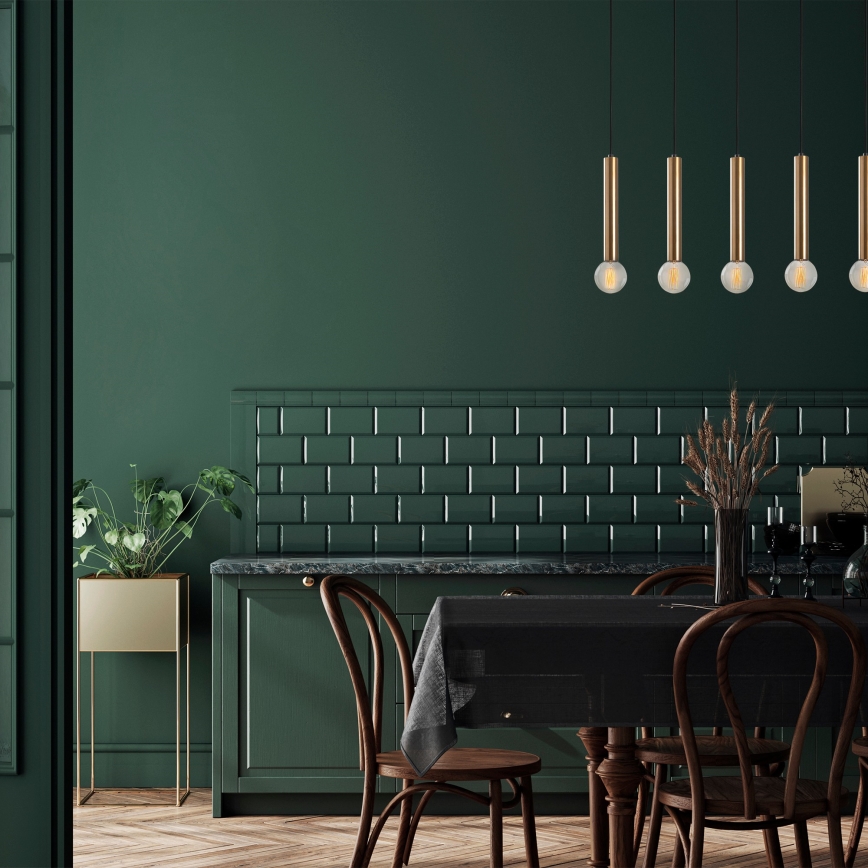 Lustre com cabo TEMPO 5xE27/40W/230V dourado
