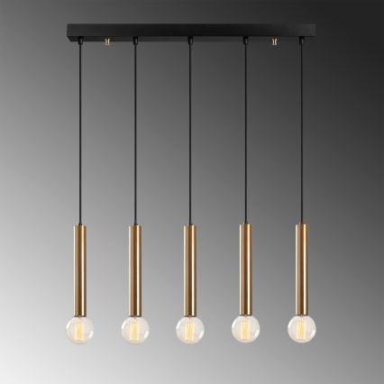 Lustre com cabo TEMPO 5xE27/40W/230V dourado