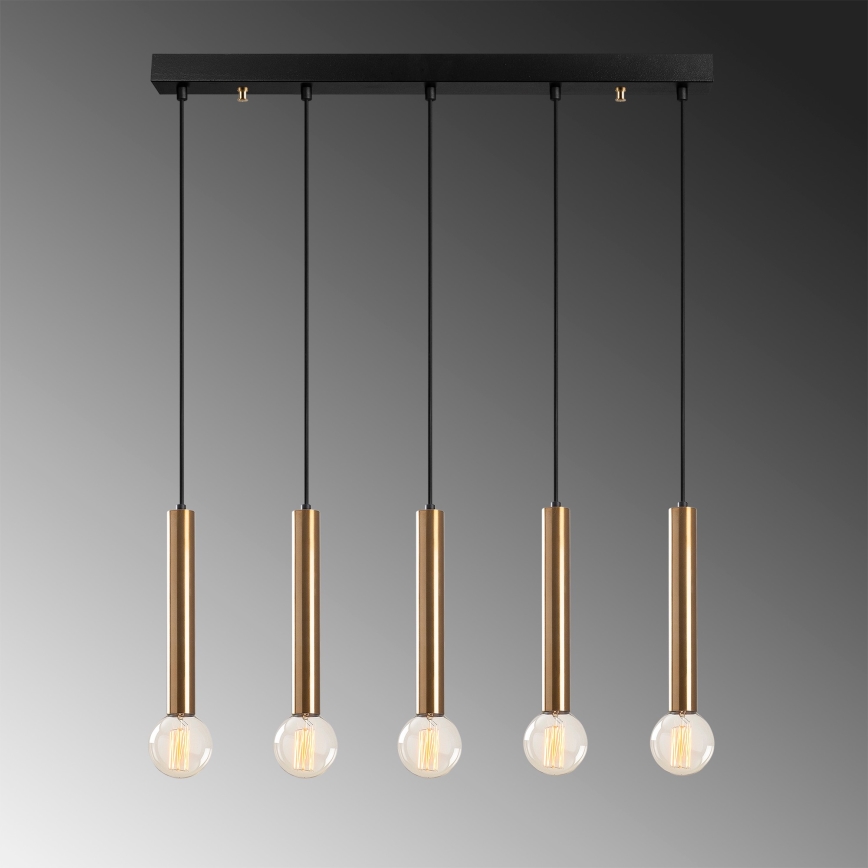Lustre com cabo TEMPO 5xE27/40W/230V dourado