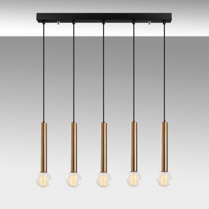 Lustre com cabo TEMPO 5xE27/40W/230V dourado