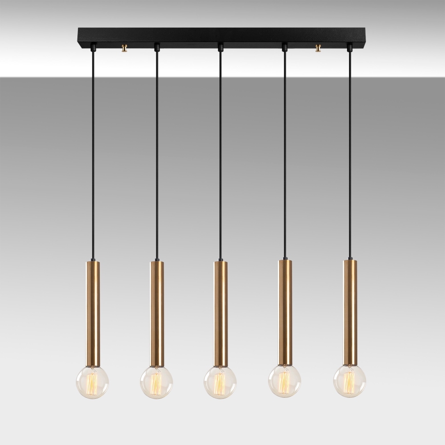 Lustre com cabo TEMPO 5xE27/40W/230V dourado