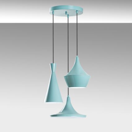 Lustre com cabo TOM 3xE27/40W/230V azul