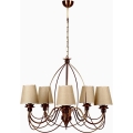 Lustre com corrente CLASSIC 5xE14/40W/230V bronze/bege