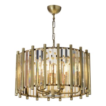 Lustre com corrente CRYSTALLINE 6xE14/40W/230V latão