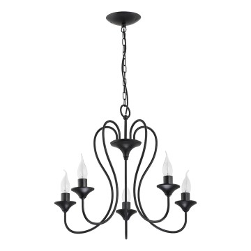 Lustre com corrente UNITY 5xE14/10W/230V preto