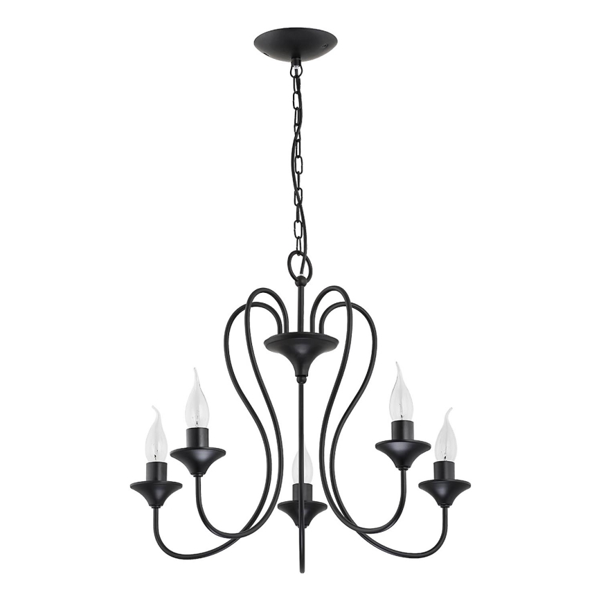 Lustre com corrente UNITY 5xE14/10W/230V preto