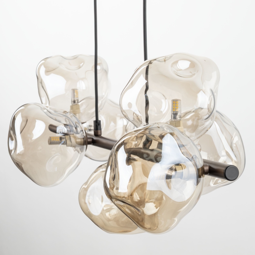Lustre de cabo LAVA 7xG9/8W/230V bronze/bege fumado