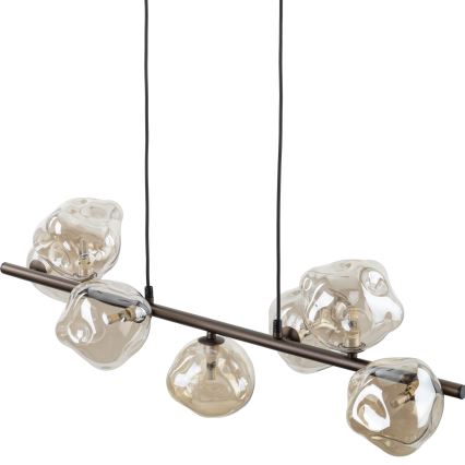 Lustre de cabo LAVA 7xG9/8W/230V bronze/bege fumado