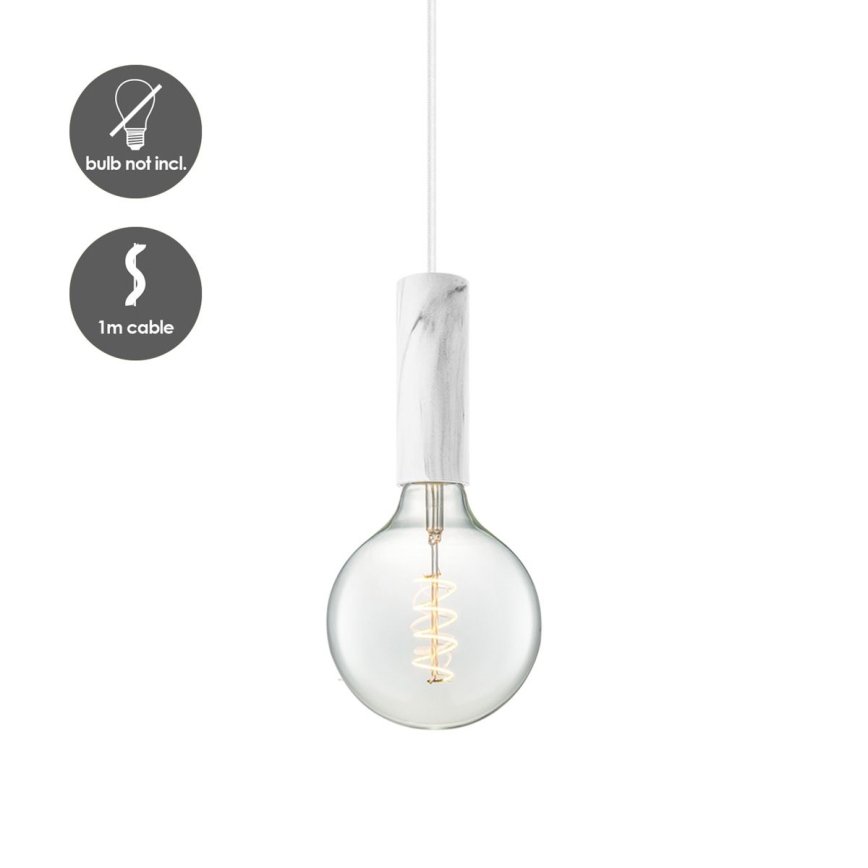 Candeeiro de teto suspenso SAGA 1xE27/40W/230V mármore