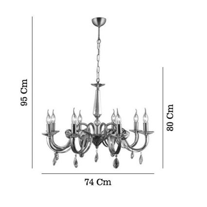 Lustre de corrente CASTRO 8xE14/40W/230V dourado