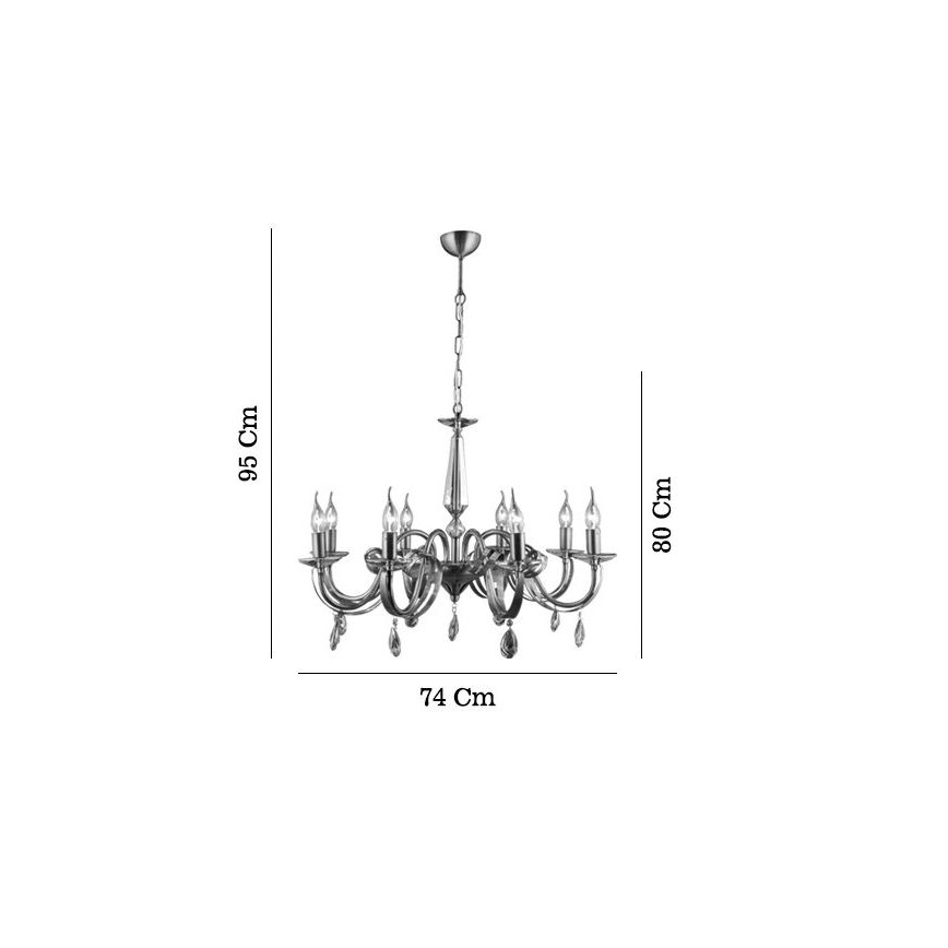 Lustre de corrente CASTRO 8xE14/40W/230V dourado