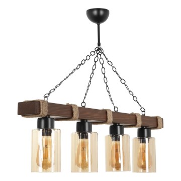 Lustre de corrente JASMIN 4xE27/40W/230V castanho/bege