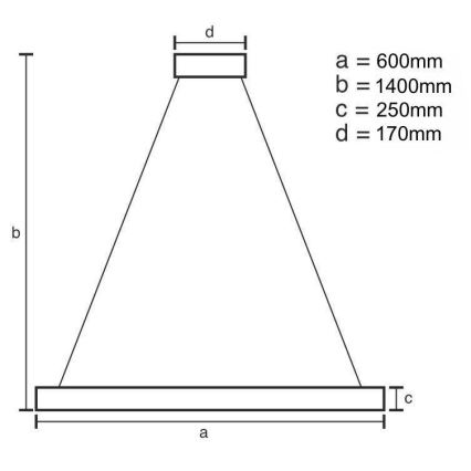 Lustre de cristal LED regulável em cabo LED/80W/230V 3000-6500K + comando à distância