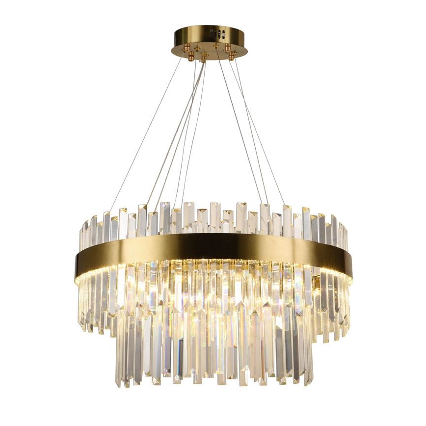 Lustre de cristal LED regulável em cabo LED/80W/230V 3000-6500K + comando à distância