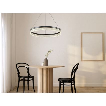 Lustre de cristal LED regulável suspenso por cabo THALIA LED/55W/230V 3000-6000K Ø 80 cm + comando remoto