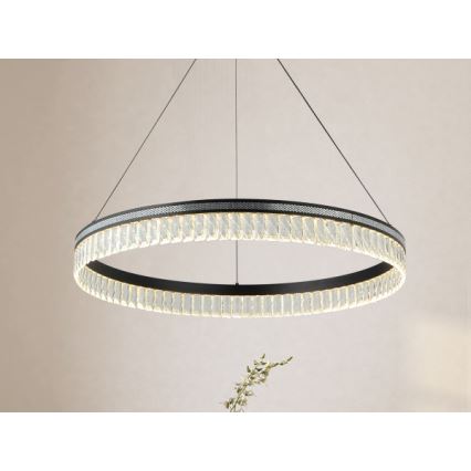 Lustre de cristal LED regulável suspenso por cabo THALIA LED/55W/230V 3000-6000K Ø 80 cm + comando remoto