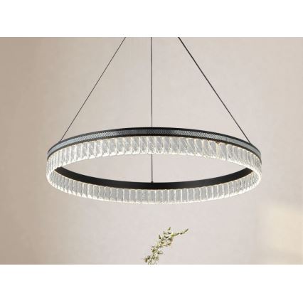 Lustre de cristal LED regulável suspenso por cabo THALIA LED/55W/230V 3000-6000K Ø 80 cm + comando remoto